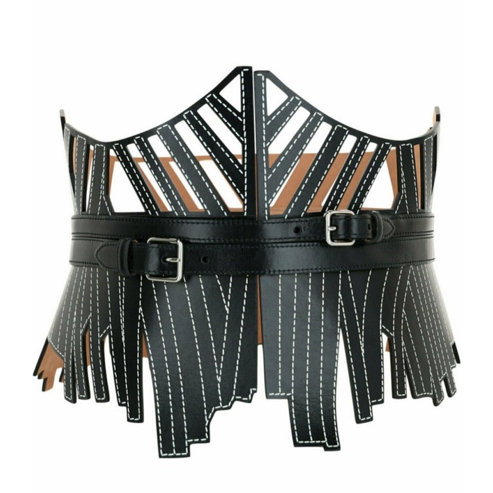 Black Leather Corset Belt